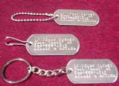 Durable custom key I.D. tags and beaded chain